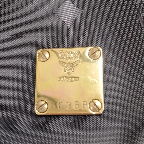 Authentic MCM Shoulder Bag Black Nylon EUC - Picture 10 of 11